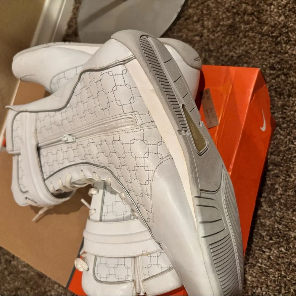 Nike Hypnotize White and Metallic Silver Sneakers - Picture 9 of 12